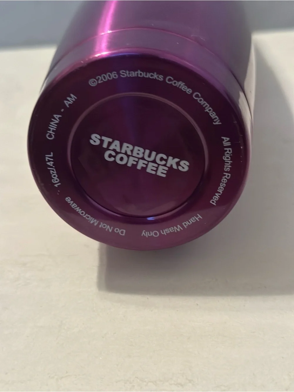 Starbucks 2006 Stainless Purple Bullet 16 oz Thermos EUC